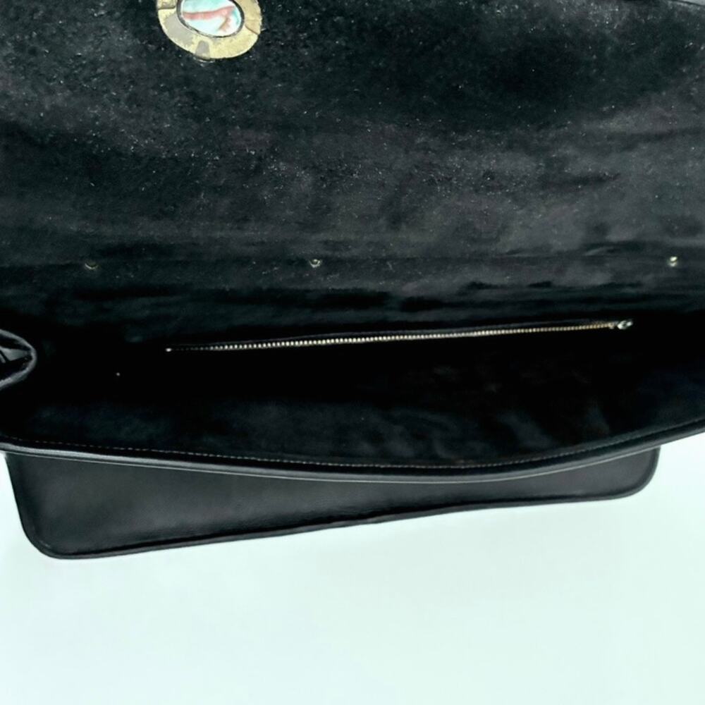 Vintage Laura USA Black Leather Satchel with Shoulder Strap - Laptop Bag - Picture 11 of 13